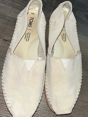 Toms Cream Suede Espadrille Slip-On Flats
